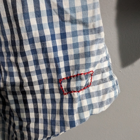 Levi strauss boys plaid blue button up long sleeve shirt size 4T - Picture 5 of 9